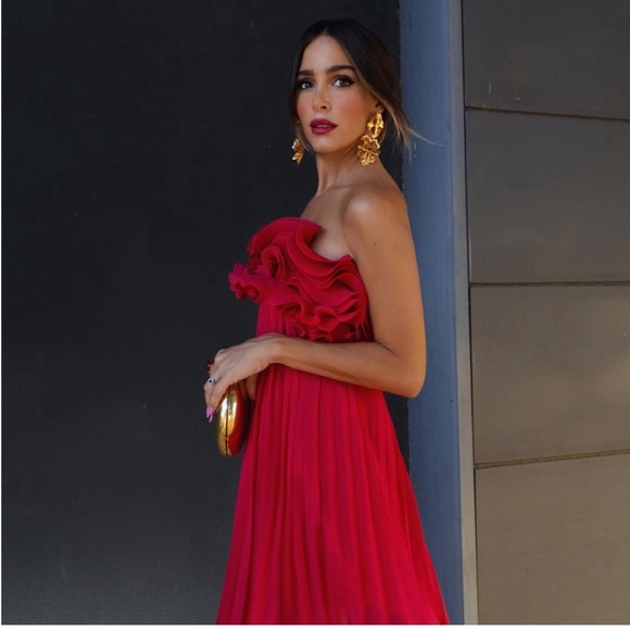 NWT Zara Ruffle Strapless Pleated Mini Dress - Picture 13 of 13